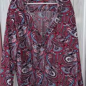 Alan Flusser Paisley Men’s Button Down - Red and Blue Dress Shirt